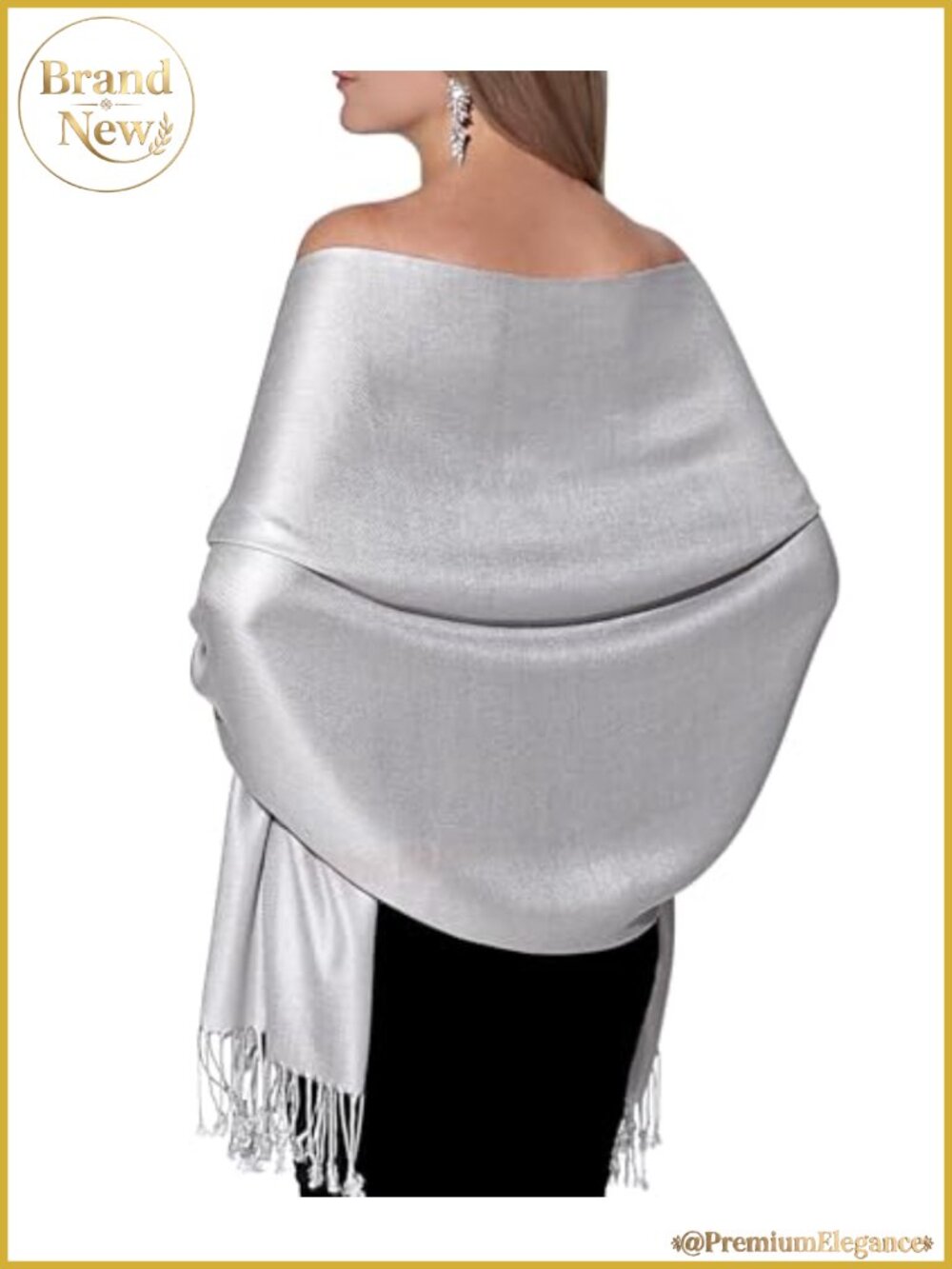 Womens 100% Viscose Pashmina Shawl Wrap for Evening Dresses Wedding